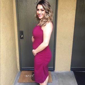 Isabel Maternity maroon dress.